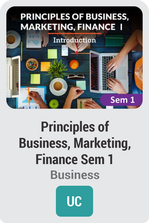 Principles of Business, Marketing, Finance Semester 1: Introduction
